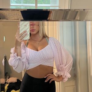 white fox boutique crop top blouse